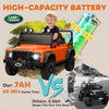 Qaba Land Rover Licensed Kids Ride on Truck with Remote Control, Spring Suspension, LED Lights, 3 Speed for Ages 3-5, Orange