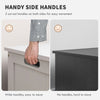 Storage Trunk with 2 Safety Hinges, Modern Entryway Bench with Side Handles, Storage Chest for Living Room, White