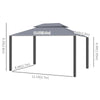 13' x 10' Patio Gazebo Canopy with 2-Tier Polyester Roof, Vented Mesh Sidewall & Strong Aluminum Frame