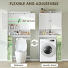Modern Over the Toilet Storage Cabinet with 2 Doors, Above Commode Storage Cabinet with Toilet Paper Holder, White