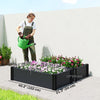 Vinyl Raised Garden Bed Kit, Set of 2 Elevated Garden Boxes with Open Bottom, Screwless Outdoor Planter Box