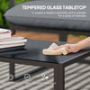4 Piece Outdoor Furniture Set, Patio Conversation Set with Tempered Glass Table, Loveseat, 2 Chairs and Cushions, Grey
