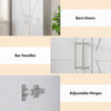 Wardrobe Cabinet with Hanging Rod, Anti-Tipping and 2 Barn Doors, Farmhouse Wardrobe Closet for Bedroom
