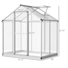 6' x 10' x 6.4' Walk-in Garden Greenhouse Polycarbonate Panels Plants Flower Growth Shed Cold Frame Outdoor Portable Warm House Aluminum Frame, Transparent