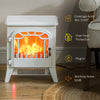 Freestanding Electric Fireplace Stove Heater with Overheat Protection and Realistic Flame Effect, 750W/1500W, White