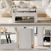 Lift Top Coffee Table with Hidden Storage Compartment and Open Shelf, Center Table for Living Room, White