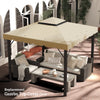 10' x 10' Gazebo Replacement Canopy, Gazebo Top Cover with Double Vented Roof for Garden Patio Outdoor TOP ONLY, Beige