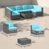 7 Piece Patio Furniture Set, PE Rattan Outdoor Conversation Set with Sectional Sofa
