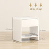 Nightstand Set of 2, Modern Bedside Table with Rounded Corners, Nightstand with Drawer and Open Shelf, Distressed White