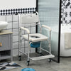3-in-1 Shower Commode Wheelchair, Transport Beside Commode Chair with Padded Seat for the Elderly, Disabled