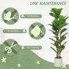 4FT Artificial Fiddle Leaf Fig Tree, Fake Potted Tree with Solid Wood Trunks and Lifelike Leaves for Indoor Decor, Green