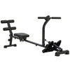 Soozier Hydraulic Rowing Machine with LCD Monitor, Sit-Up Function for Home Gym, Black