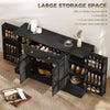 Sideboard Buffet Cabinet, Farmhouse Coffee Bar Cabinet with Door Shelves, Adjustable Shelves, Drawer, Barn Doors