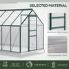 6' x 12' x 6.5' Walk-in Greenhouse, Polycarbonate Greenhouse with Adjustable Roof Vent, Base, Sliding Door, Green