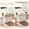 Rolling Kitchen Island with Drop Leaf, Kitchen Storage Cart with Drawer, Spice Rack and Towel Rack, White