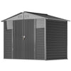 8' x 6' Outdoor Storage Shed, Metal Garden Shed with 2 Windows, 4 Vents, Lockable Doors and Gloves, Dark Grey