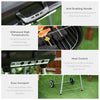 Charcoal BBQ Grill with Warming Rack & Storage Side Table, Portable Barbecue Smoker, 89 x 60 x 83 cm, Black