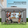 10 x 10 FT Canopy Gazebo, Double Roof Patio Gazebo with Screen Panels and Metal Frame for Deck, Backyard, Light Grey
