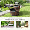 2-Tier Wooden Barrel Water Fountain with Electric Pump Cascading Feature Outdoor Indoor Decoration