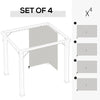 Gazebo Curtains, 10' x 12' Universal Replacement Privacy Curtain, 4-Panels Sidewall with Hooks/C-Rings, Light Grey