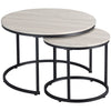Nesting Coffee Tables Set of 2, Round Coffee Table with Metal Frame, Living Room Tables