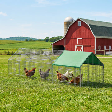 Metal Chicken Coop with UV-Resistant Cover for Rabbits, Ducks, Turtles, Guinea Pigs, 106