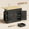 Kitchen Island Cart, Rolling Kitchen Island Table with Drop Leaf, Drawer, Spice and Towel Rack