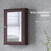 Bathroom Mirror Cabinet, Wall Mounted Medicine Cabinet with Door and Shelves, Dark Brown