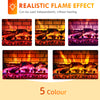 Electric Fireplace Stove, Infrared Fireplace Heater with Realistic Flame, Adjustable Temperature, 1500W, Black