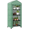 Portable Greenhouse, Outdoor Hot House Plant Flower Greenhouse with 4 Tier Shelves, PE Cover, Green
