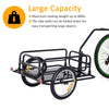 Folding Bicycle Cargo Trailer Utility Bike Cart Carrier Garden Patio Tool with Hitch Black