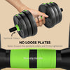 Soozier Adjustable Dumbbell Set, 3 in 1 Weights Dumbbells Set for Home Gym, 44lb Free Weights with Connector and Non-Slip Grip