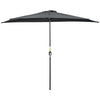 9.8ft Half Umbrella Semi Round Patio Parasol with Crank Handle, Top Vent for Garden, Balcony- NO BASE INCLUDED, Black