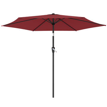 9FT Patio Umbrella, Outdoor Table Patio Umbrellith Tilt, Crank, 6 Ribs, UV Protection for Garden, Lawn, Deck, Backyard