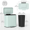 Trash Can, 2 x 5.3 Gallon (2 x 20 L) Garbage Can with Soft-Close Lid, Removable Inner Buckets for Kitchen Home Office