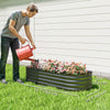 4.9 x 2 x 1ft Galvanized Raised Garden Bed Kit, Metal Planter Box with Safety Edging, Dark Grey