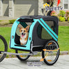Dog Bike Trailer Pet Cart Bicycle Wagon Cargo Carrier Attachment for Travel with 3 Entrances Large Wheels for Off-Road & Mesh Screen, for Small Medium Dogs, Green