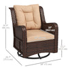 PE Rattan 360° Swivel Patio Chair with Cushion