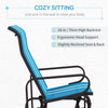 Patio Glider with Breathable Mesh Fabric, Outdoor Glider Chair, Garden Rocking Gliding Seat for Patio, Yard, Porch, Blue