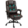6-Point Vibration Massage Chair, Height Adjustable Reclining Computer Chair with Retractable Footrest, Brown