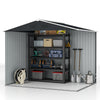 8' x 6' Outdoor Storage Shed, Metal Garden Tool Storage House with Lockable Sliding Doors and Vents for Backyard Patio Lawn