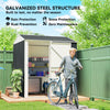 7' x 6' Tall Outdoor Storage Shed, Waterproof Metal Garden Shed with Gloves, Lockable Door, Silver, Dark Grey