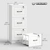 3 Drawer File Cabinet with Lock, Vertical Filing Cabinet with Adjustable Hanging Bars for A4 and Letter Size, White