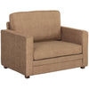 Accent Chair, Velvet-feel Fabric Armchair with Wide Seat, Spring Cushion, Solid Wood legs