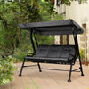 3-Person Porch Swing Chair, Patio Swing Bench with Adjustable Canopy, Removable Thicken Cushion and Weather Resistant Steel Frame for Outdoor, Garden, Poolside