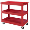 3 Tier Rolling Tool Cart with Wheels, 330 LBS Capacity Heavy Duty Utility Cart, Mobile Service Cart for Garage, Red