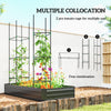 6' x 3' x 1' Raised Garden Bed with 2 Trellis Tomato Cages, Steel Frame Elevated Planter Box, Black