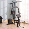 Soozier Multifunction Home Power Exercise Gym System Weight Training Exercise Workout Station Fitness Strength Machine for Whole Body Training Black