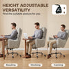 Office Chair with Foot Rest, Ergonomic Reclining Computer Gaming Chair w/ Snow Flannel Fabric, Thick Cushion, Light Grey