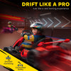 24V Electric Go Kart, Battery Powered Kids Drift Kart with Adjustable Seat, Seat Belt, Horn, Music, Light, Red